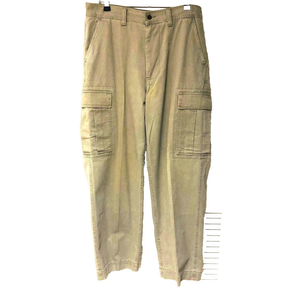 Polo Ralph Lauren Mens Khaki Cargo Pants Cottn Preppy Hike 33x30 Actual 33x29.75